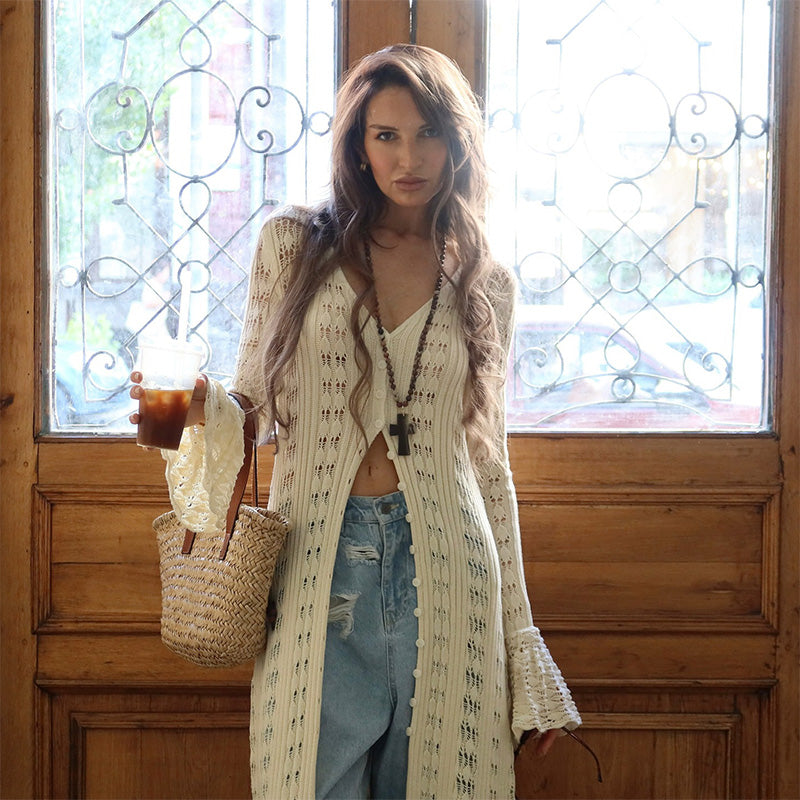 Anvila - Openwork Crochet Cardigan