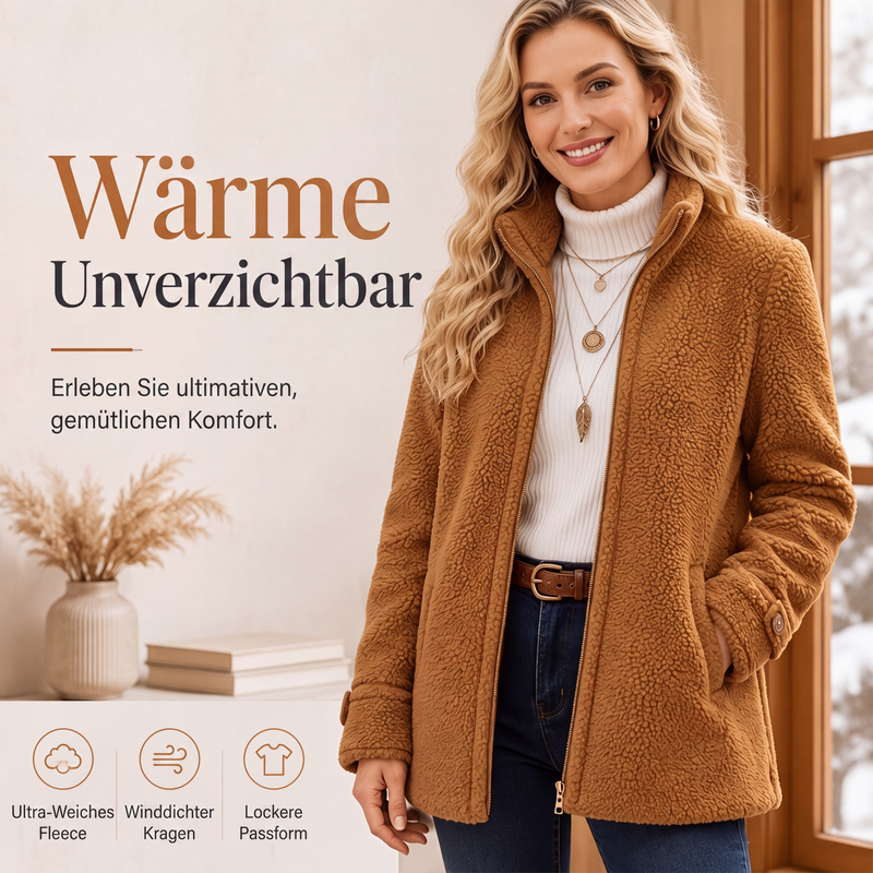 Rylena - Stand Collar Sherpa Fleece Jacket