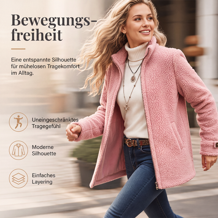 Rylena - Stand Collar Sherpa Fleece Jacket