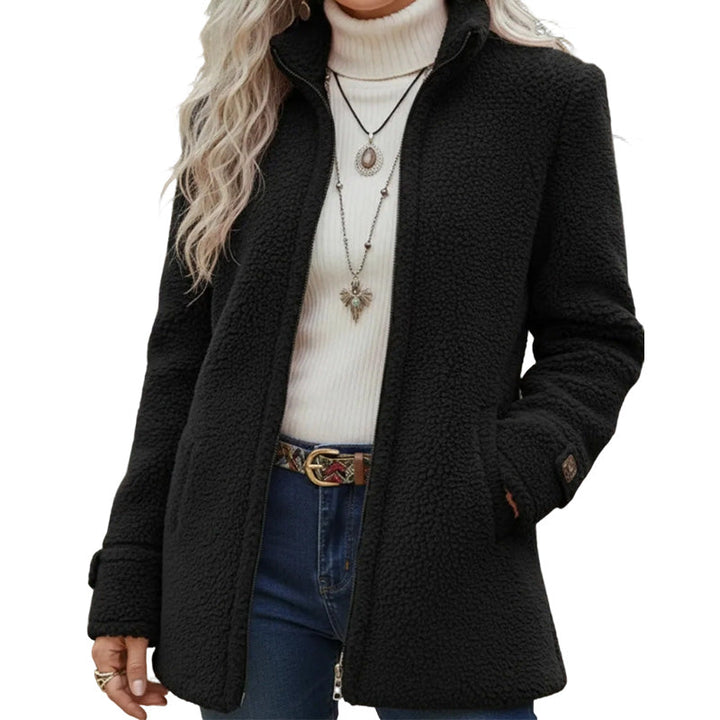 Rylena - Stand Collar Sherpa Fleece Jacket