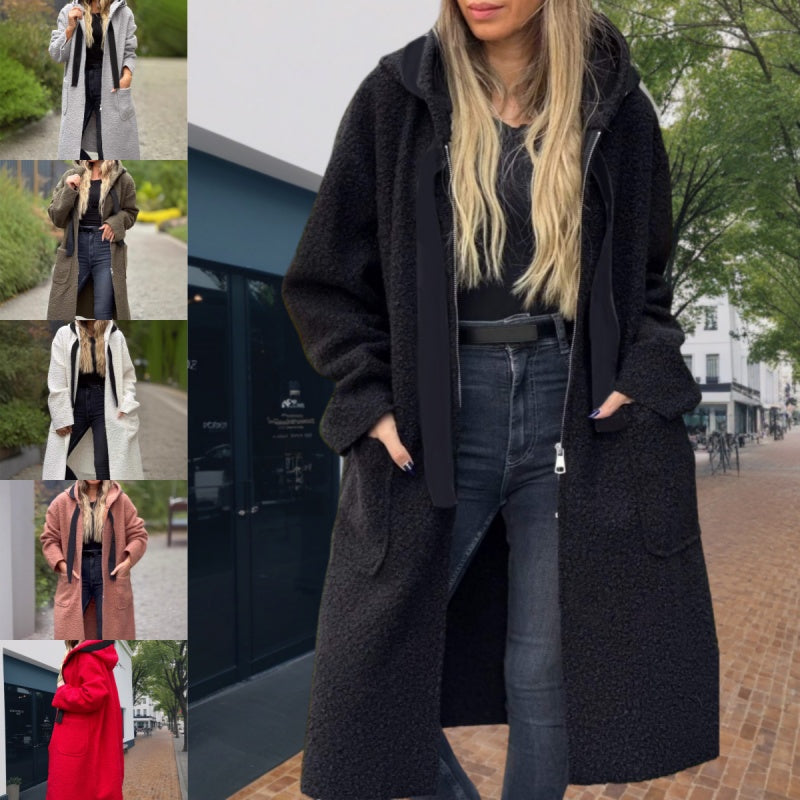 Loriva - Zip-Front Knit Hooded Coat