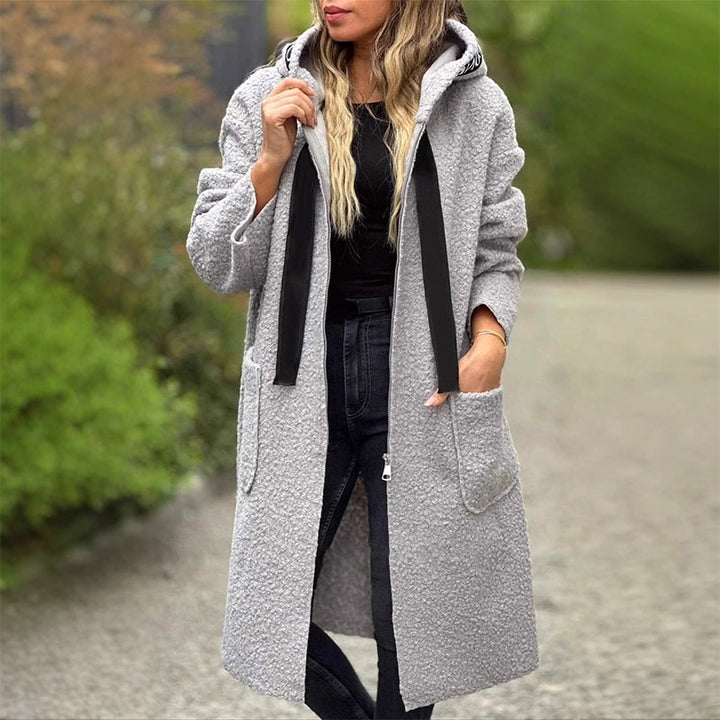 Loriva - Zip-Front Knit Hooded Coat