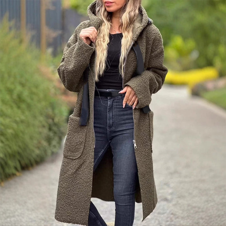 Loriva - Zip-Front Knit Hooded Coat