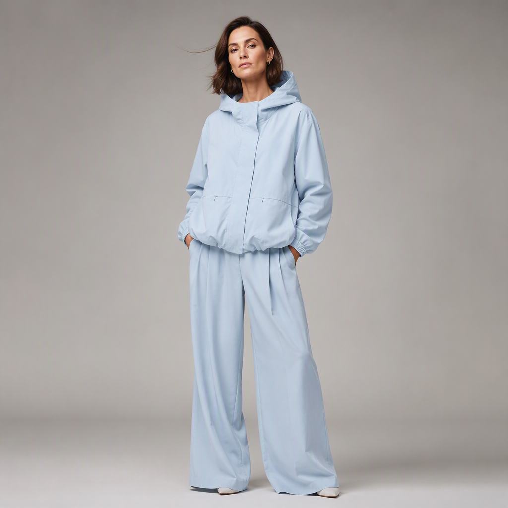 Linara - Puffed Hem Water-Resistant Windbreaker
