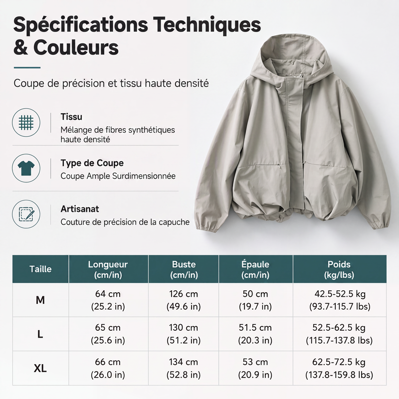 Linara - Puffed Hem Water-Resistant Windbreaker