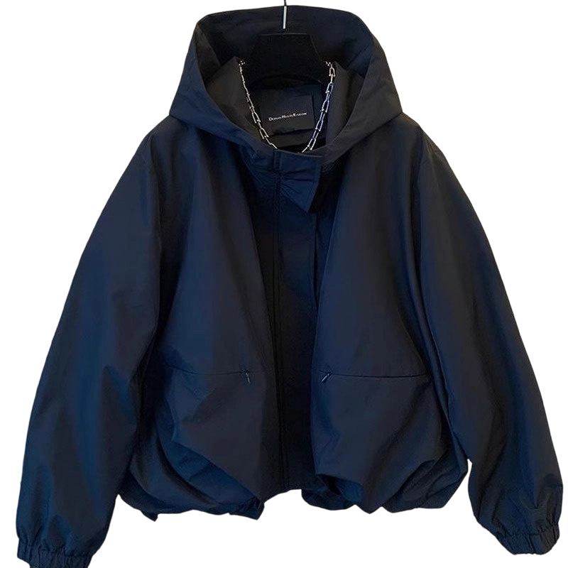 Linara - Puffed Hem Water-Resistant Windbreaker