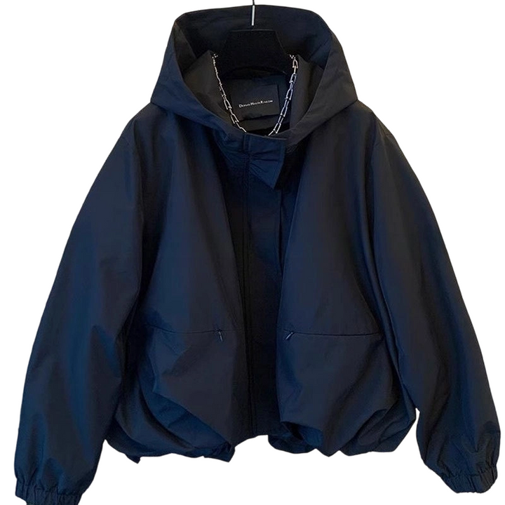 Linara - Puffed Hem Water-Resistant Windbreaker