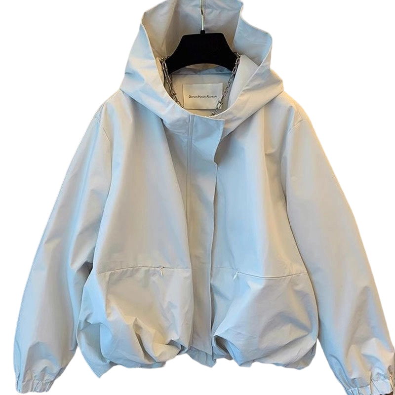 Linara - Puffed Hem Water-Resistant Windbreaker