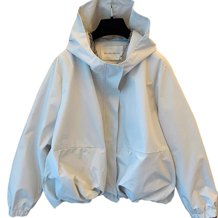 Linara - Puffed Hem Water-Resistant Windbreaker