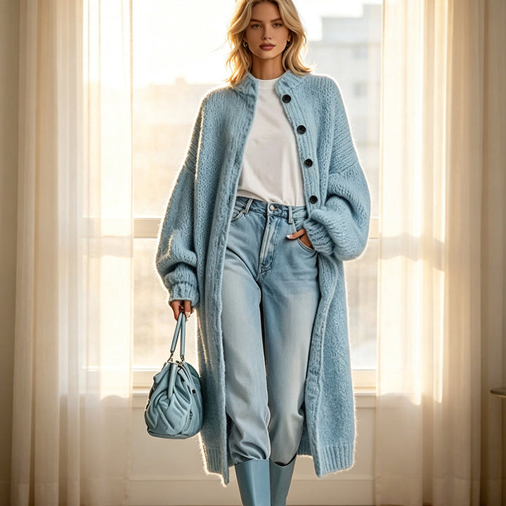 Lanira - Button-Front Heavy-Gauge Knit Sweater Coat