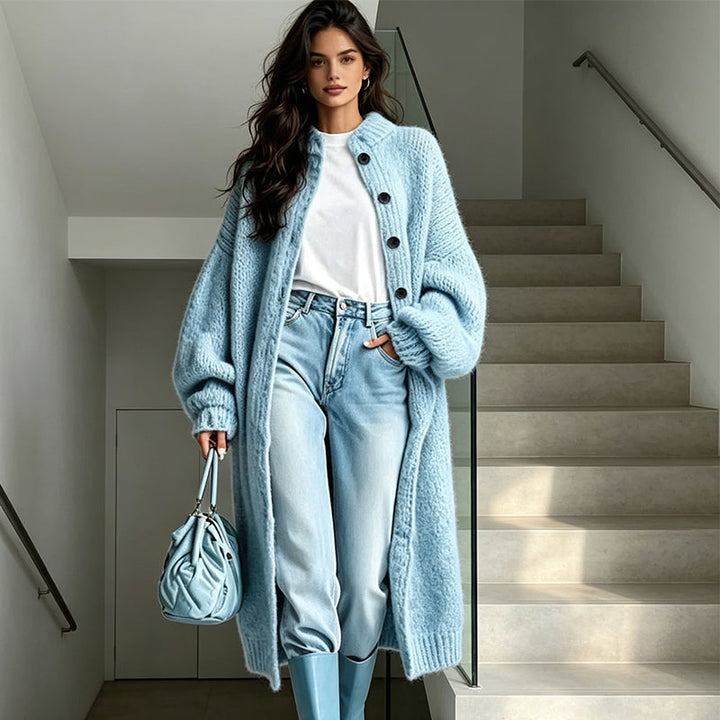 Lanira - Button-Front Heavy-Gauge Knit Sweater Coat