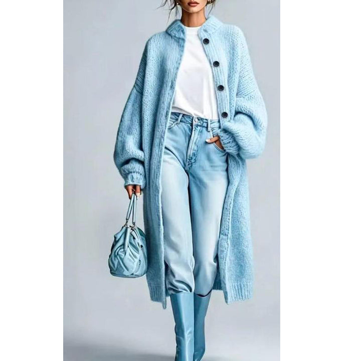 Lanira - Button-Front Heavy-Gauge Knit Sweater Coat