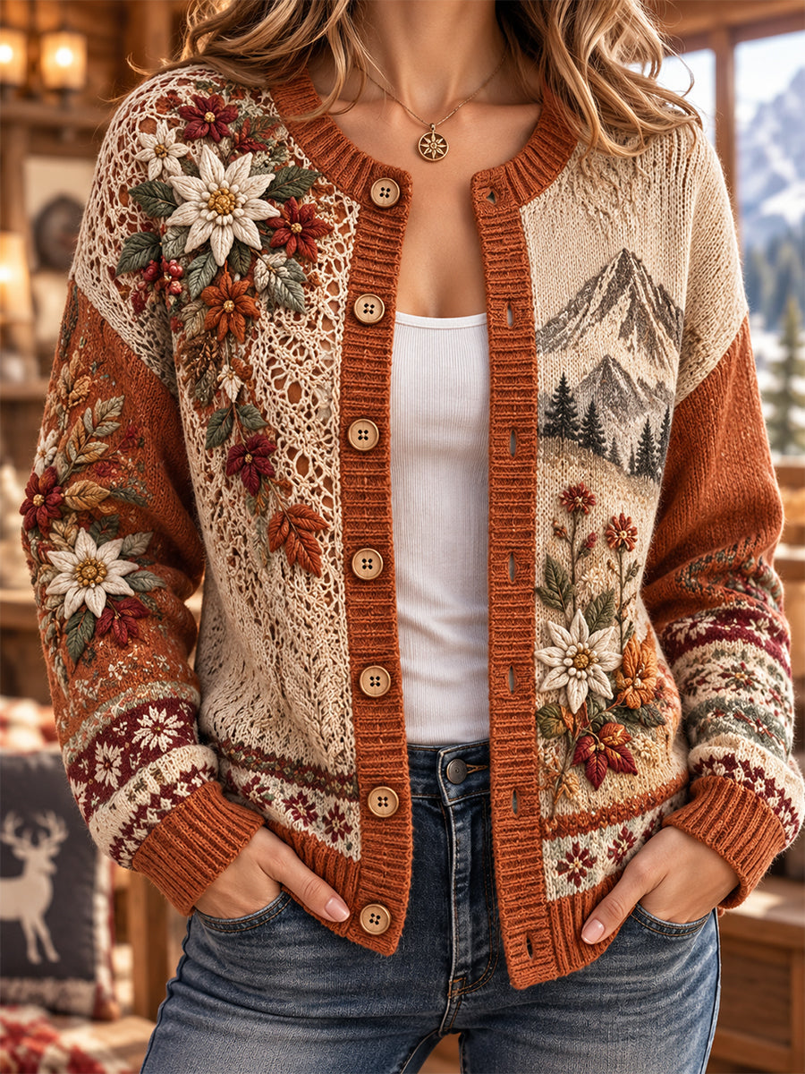 Nelira - Check Print Knit Cardigan