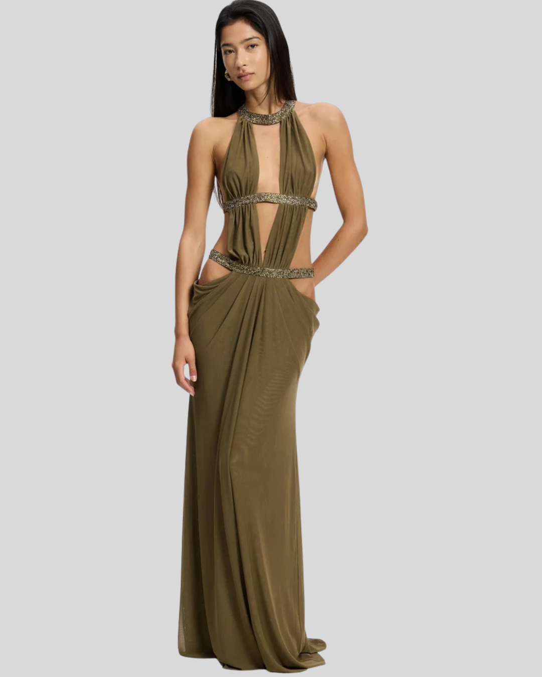 Avenna - Slit-Detail Stretch Jersey Maxi Dress
