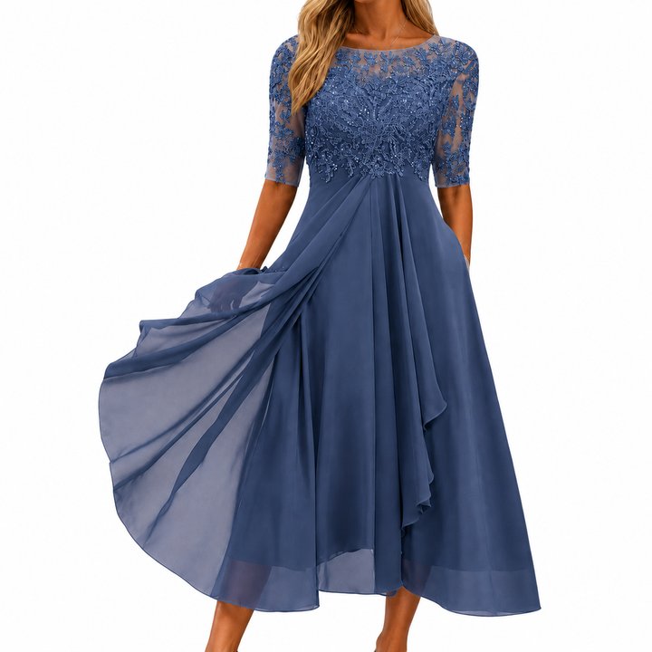 Soreli - Lace Bodice Chiffon Dress