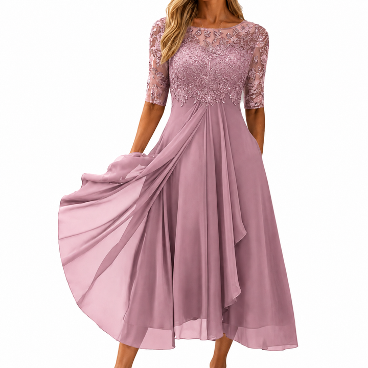Soreli - Lace Bodice Chiffon Dress