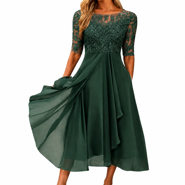 Soreli - Lace Bodice Chiffon Dress
